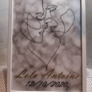 Cadre Couple avec illustration d’amoureux – Format A4